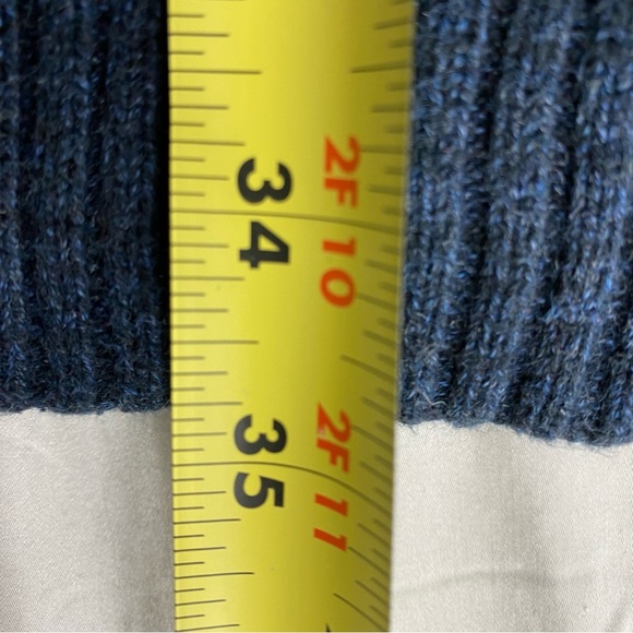 Suede Elbow Patch Blue Shawl Collar Knit Cardigan Sweater M Dark Acadamia Preppy - Picture 10 of 10